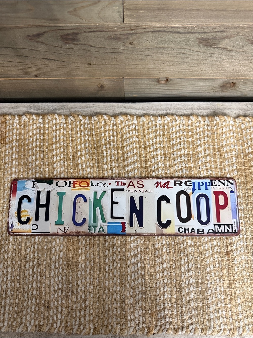 CHICKEN COOP Vintage License Plate Sign - Multicolor